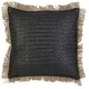 Image de Coussin - HOME DECO FACTORY - Raphia - Déhoussable - Beige et Noir