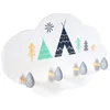 Image de Portemanteau - HOME DECO FACTORY - Nuage - Bois MDF - 4 Crochets - 34 x 55 x 22 cm