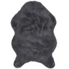 Image de Tapis - Home Deco Factory - Imitation Fourrure - Poil Fin - Gris