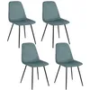 Image de Lot De 4 Chaises - Home Deco Factory - Giulia - Velours Côtelé - Bleu
