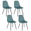 Image de Lot de 4 chaises - home deco factory - giulia - velours côtelé - bleu