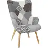Image de Fauteuil - home deco factory - helsinki - patchwork - confortable - gris HD6717