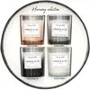 Image de Lot De 4 Bougies - Home Deco Factory - Harmony - Parfumées - Noir, Blanc, Bleu