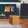 Image de Coffre Pouf Pliable - Home Deco Factory - Giulia - Velours Côtelé - Jaune