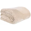 Image de Plaid - Home Deco Factory - Nid Abeille - Ultra-doux - Beige - 180 X 220 Cm