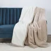 Image de Plaid - Home Deco Factory - Nid Abeille - Ultra-doux - Beige - 180 X 220 Cm