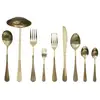 Image de Ménagère 39 pièces en inox brossée 25cm or