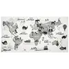 Image de Paris Tapis Mappemonde - 70x140 Cm - Blanc, Gris Et Noir