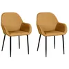 Image de Lot De 2 Fauteuils - Home Deco Factory - Giulia - Velours Côtelé - Scandinave - Jaune Moutarde