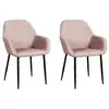 Image de Lot de 2 fauteuils - home deco factory - giulia - velours côtelé - rose