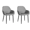 Image de Lot De 2 Fauteuils - Home Deco Factory - Giulia - Velours Côtelé - Gris