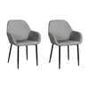 Image de Lot de 2 fauteuils - home deco factory - giulia - velours côtelé - gris