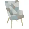 Image de Fauteuil - Home Deco Factory - Helsinki - Patchwork - Confortable - Bleu