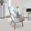 Image de Fauteuil - Home Deco Factory - Helsinki - Patchwork - Confortable - Bleu