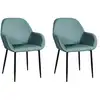 Image de Lot de 2 chaises fauteuils - home deco factory - giulia - velours côtelé - bleu canard HD6833