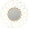 Image de Miroir - HOME DECO FACTORY - Rosace - Rotin - Marron - 56 cm