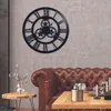 Image de Horloge - HOME DECO FACTORY - Engrenage - Maxi - Murale - Noir