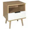Image de Table De Chevet - Home Deco Factory - Sven - Marron Et Blanc