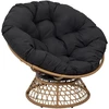 Image de Fauteuil Pivotant Tissu Noir L 86 X P 50 X H 92cm Cancun
