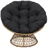 Image de Fauteuil - home deco factory - cancun - tressé - noir et marron HD7235