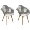 Image de Lot De 2 Fauteuils - Home Deco Factory - Patchwork - Gris