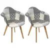 Image de Fauteuil scandinave patchwork (lot de 2) gris