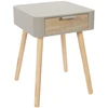 Image de Table De Chevet - Home Deco Factory - 1 Tiroir - Bicolore - Gris Et Marron