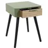 Image de Table De Chevet - Home Deco Factory - 1 Tiroir - Bicolore - Vert Et Noir