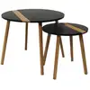Image de Table Gigogne - Home Deco Factory - Bicolore - Relief - Noir Et Marron