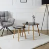 Image de Lot De 2 Tables Gigognes - Home Deco Factory - Bicolores - Noir Et Marron
