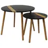 Image de Table gigogne - home deco factory - bicolore - relief - noir et marron