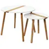 Image de Table Gigogne - Home Deco Factory - Bicolore - Relief - Blanc Et Marron