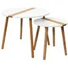Image de Table gigogne - home deco factory - bicolore - relief - blanc et marron