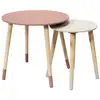 Image de Lot De 2 Tables Gigognes - Home Deco Factory - Bicolores - Rose Et Blanc