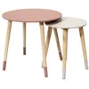 Image de Lot De 2 Tables Gigognes - Home Deco Factory - Bicolores - Rose Et Blanc