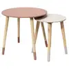 Image de Lot de 2 tables gigognes - home deco factory - bicolores - rose et blanc
