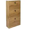 Image de Meuble à chaussures - home deco factory - abbott - 3 portes - industriel - marron