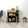 Image de Desserte - Home Deco Factory - Chef - Rangement - Déplaçable - Marron Et Noir