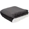 Image de Plaid - Home Deco Factory - Flanelle - Côtelé - Sherpa - Gris