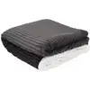 Image de Plaid - home deco factory - flanelle côtelé sherpa - gris