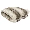 Image de Plaid - Home Deco Factory - Luxury - Imitation Fourrure - Bicolore - Blanc Et Marron