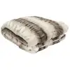 Image de Plaid - home deco factory - luxury - imitation fourrure - bicolore - blanc et marron