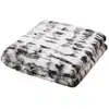 Image de Plaid - home deco factory - opulence ombre - imitation fourrure - bicolore - blanc et noir