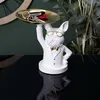 Image de Statue - Home Deco Factory - Bulldog - Vide Poche - Blanc Et Or