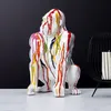 Image de Statuette - HOME DECO FACTORY - Gorille Blanc Rainbow - Décoration - Multicolore