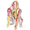 Image de Statuette - home deco factory - gorille blanc rainbow - décoration - multicolore