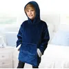 Image de Sweat à Capuche Enfant plaid 66cm Bleu - Paris Prix