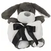 Image de Peluche - Tom Et Zoe - Chien - Gris - 20 Cm - Plaid Inclus