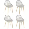 Image de Lot de 4 chaises design malaga 80cm taupe