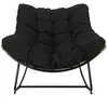 Image de Fauteuil à bascule - home deco factory - tulum - coussin - noir